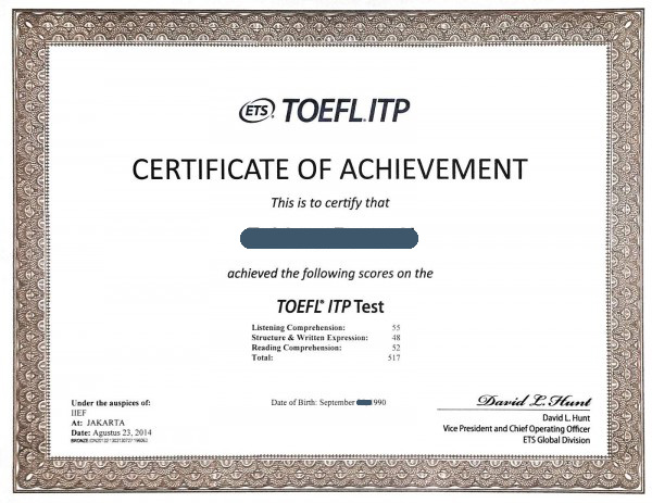 Chứng chỉ TOEFL