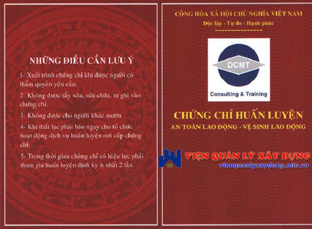 Chứng chỉ An toàn lao động nhóm 1