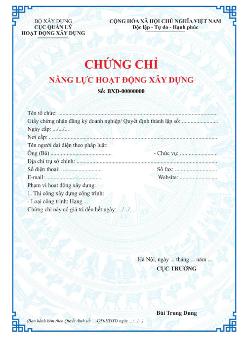 Chứng chỉ THẨM TRA & THẨM ĐỊNH DỰ ÁN THIẾT KẾ CTXD