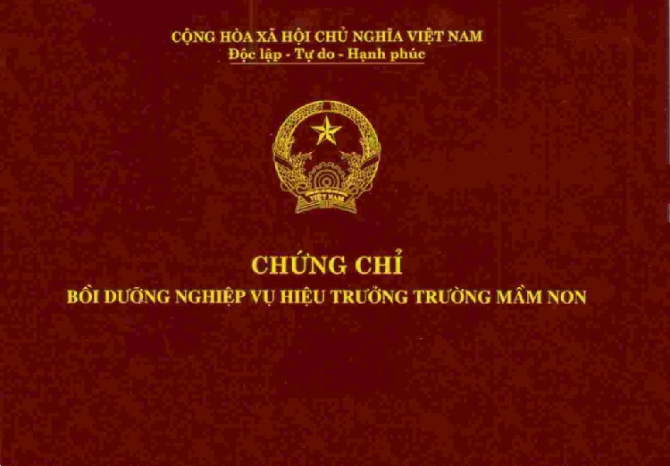 Chứng chỉ Hiệu trưởng trường mầm non