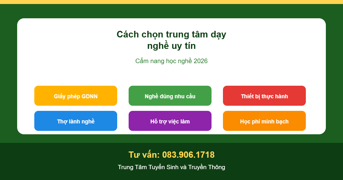 Cách chọn trung tâm dạy nghề tại Đắk Nông