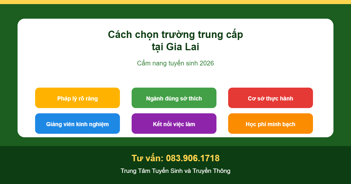 Cách chọn trường trung cấp tại Gia Lai 2026