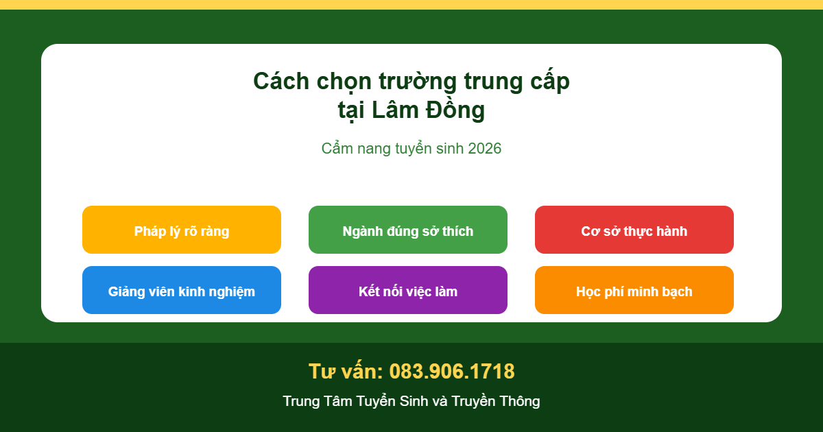 Cách chọn trường trung cấp tại Lâm Đồng 2026