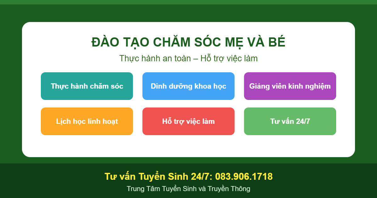 Đào tạo nghề chăm sóc mẹ và bé tại Quảng Nam