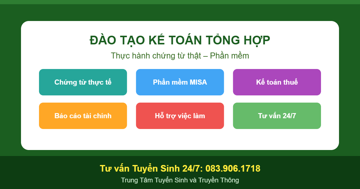 Đào tạo kế toán tổng hợp thực hành tại Tiền Giang