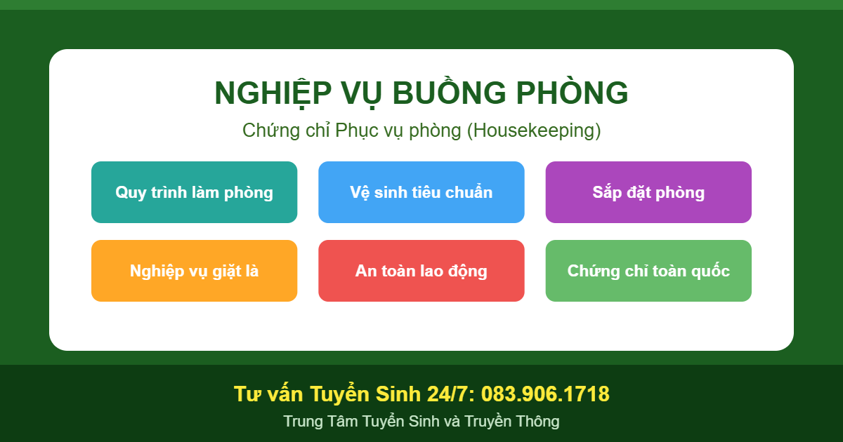 Chứng chỉ Phục vụ phòng - Nghiệp vụ buồng phòng khách sạn