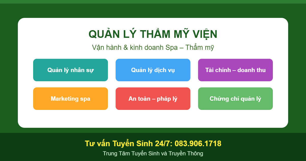 Chứng chỉ Quản lý Thẩm mỹ viện - Vận hành spa