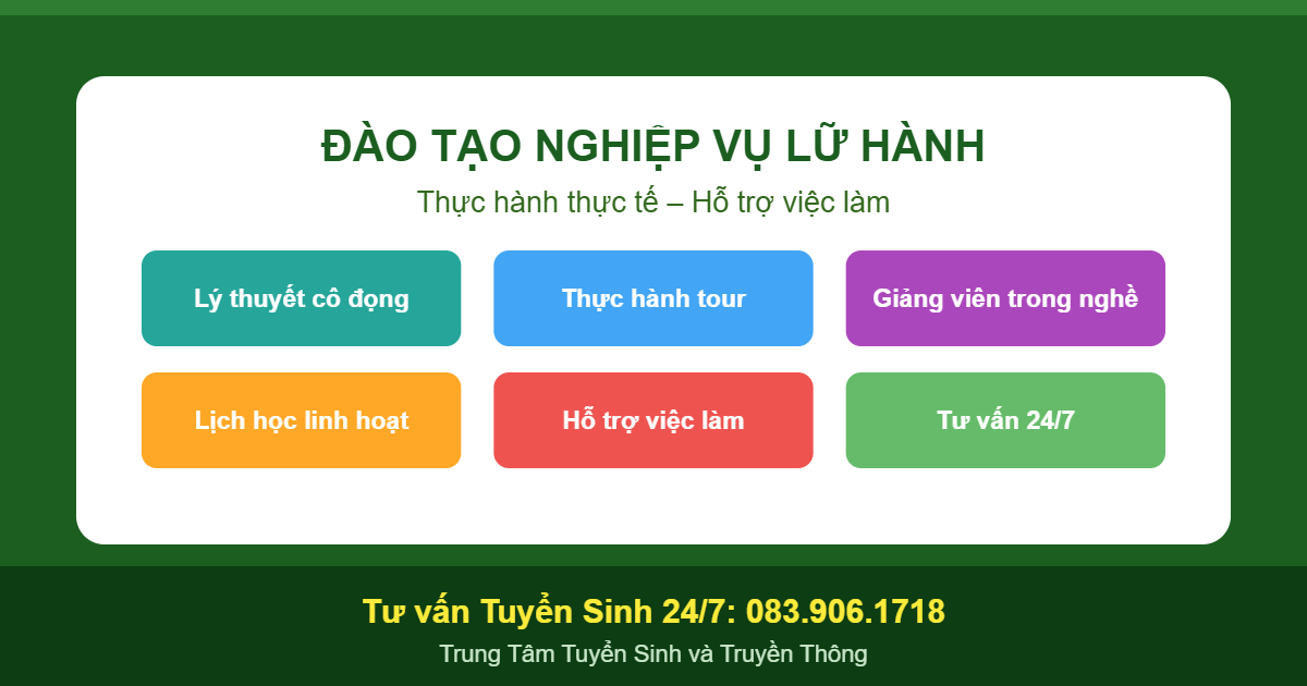 Đào tạo nghiệp vụ quản trị lữ hành tại Bến Tre