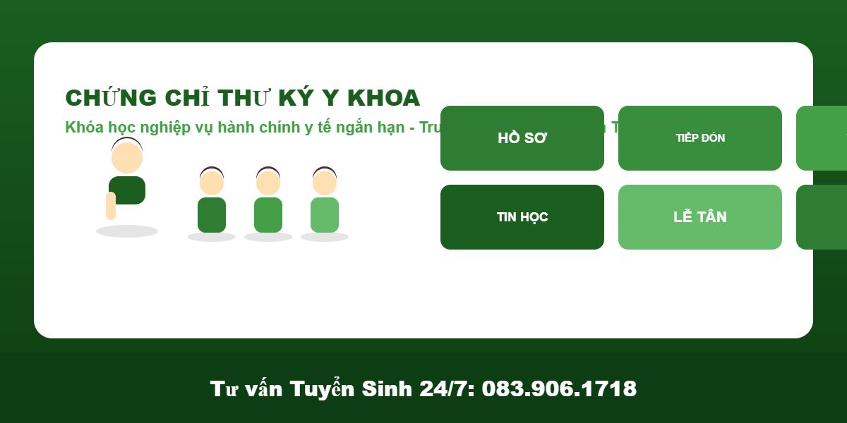 Chứng chỉ Thư ký Y khoa tuyển sinh