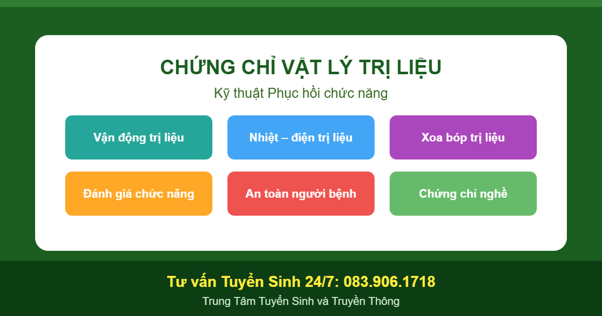 Chứng chỉ Vật lý trị liệu - Kỹ thuật phục hồi chức năng