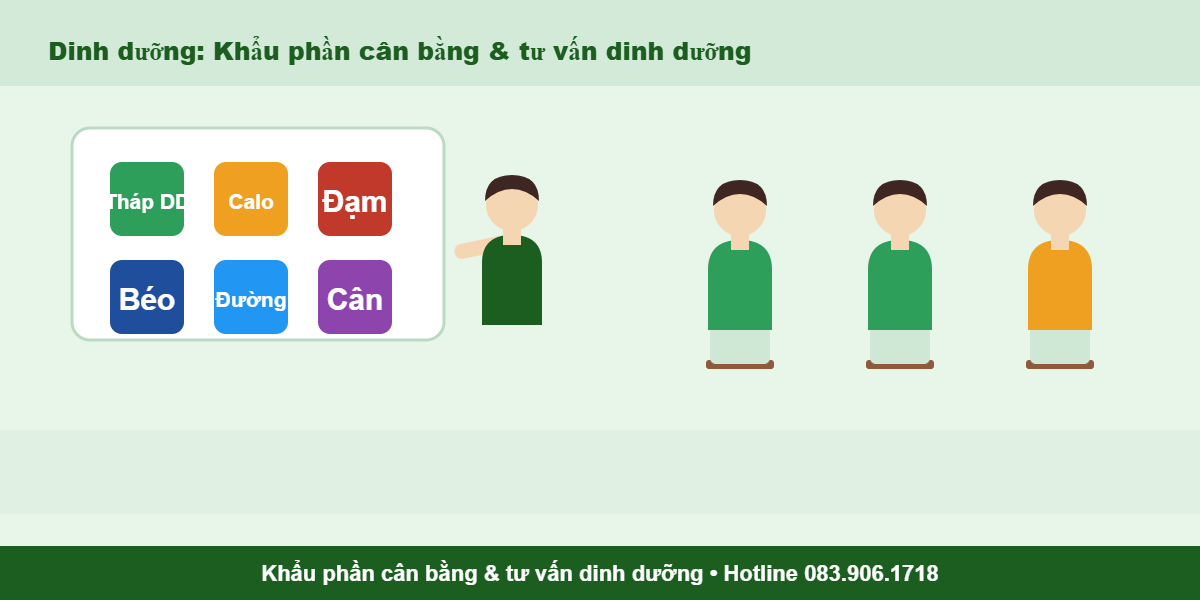 Khẩu phần cân bằng và tư vấn dinh dưỡng - Chứng chỉ Dinh dưỡng tại Vĩnh Long