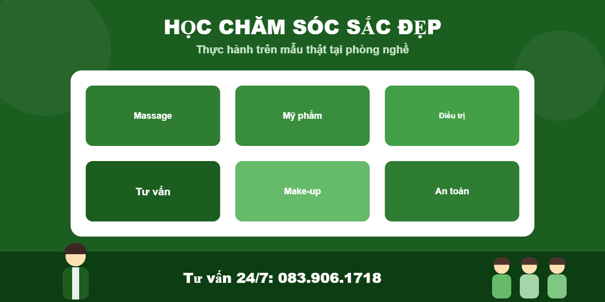 Trung cấp Chăm sóc sắc đẹp tại Sóc Trăng - thực hành chăm sóc da, trang điểm, spa