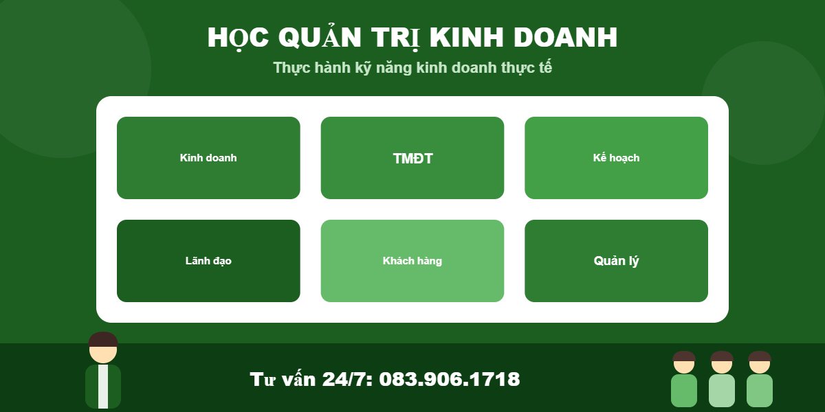Trung cấp Quản trị kinh doanh tại Vĩnh Long - thực hành kỹ năng kinh doanh, quản lý