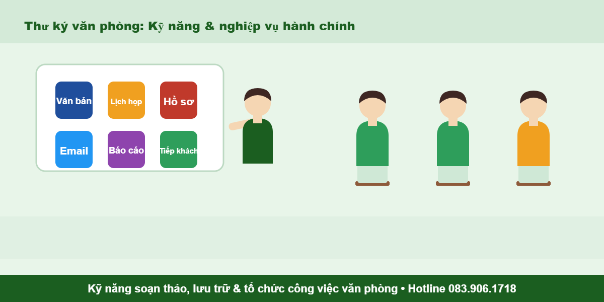 Kỹ năng thư ký văn phòng tại Hậu Giang - soạn thảo, lưu trữ, lễ tân