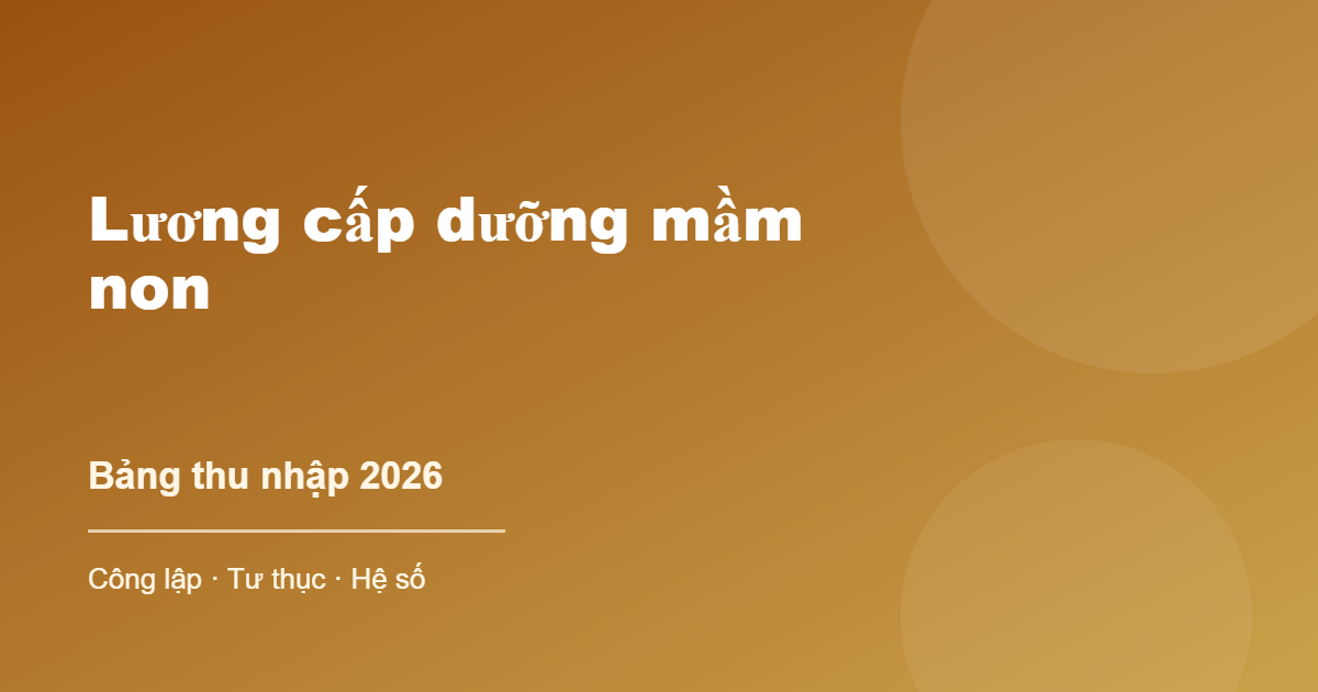 Lương cấp dưỡng mầm non bao nhiêu