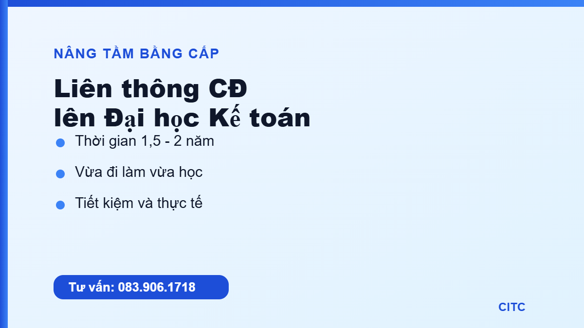 Liên thông cao đẳng lên đại học kế toán