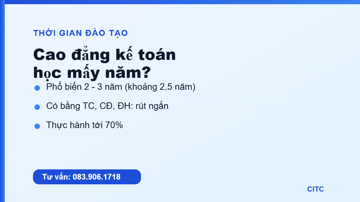 Cao đẳng kế toán học mấy năm
