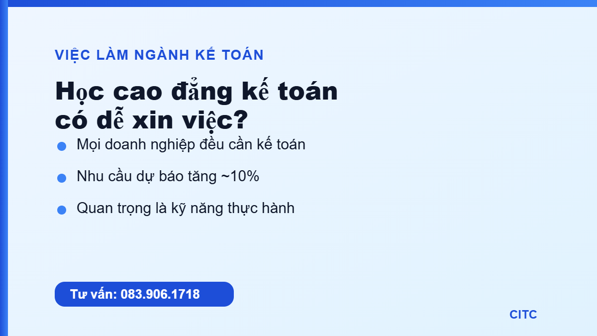Học cao đẳng kế toán có dễ xin việc