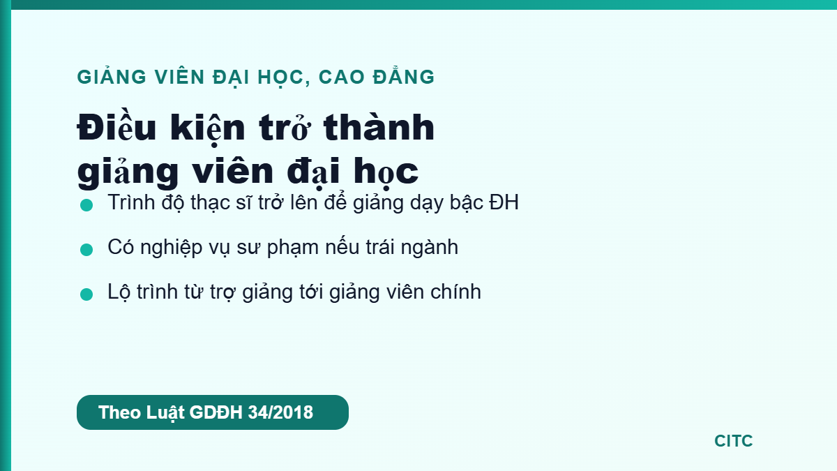 Điều kiện trở thành giảng viên đại học