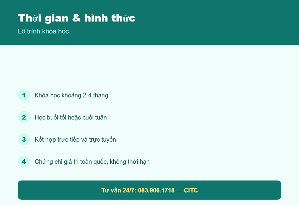 Thời gian và hình thức học nghiệp vụ sư phạm cao đẳng