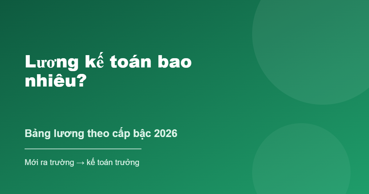 Lương kế toán bao nhiêu theo cấp bậc