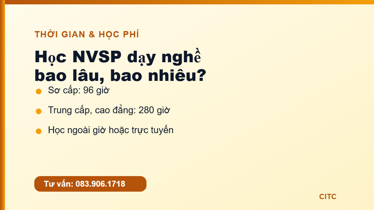 Học nghiệp vụ sư phạm dạy nghề bao lâu