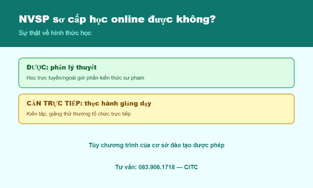 NVSP sơ cấp học online sự thật về hình thức học