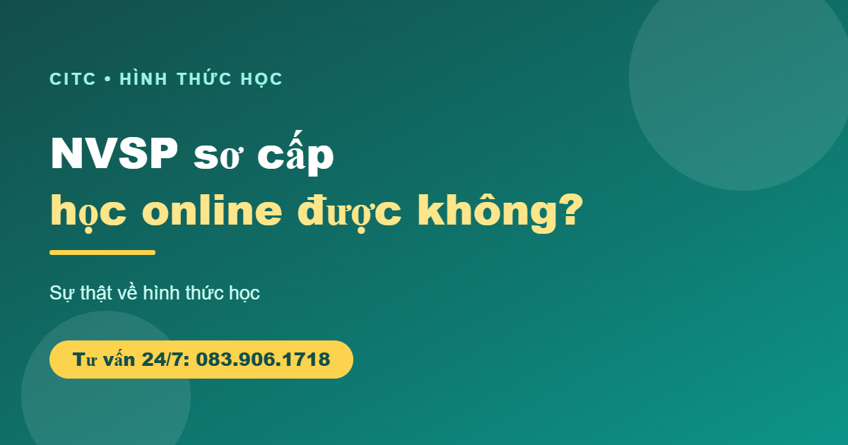NVSP sơ cấp học online được không