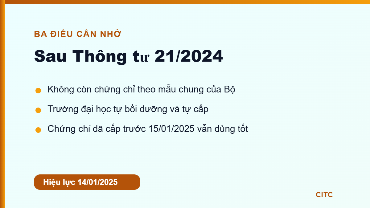 Sau Thông tư 21/2024, chứng chỉ NVSP giảng viên còn được cấp không?