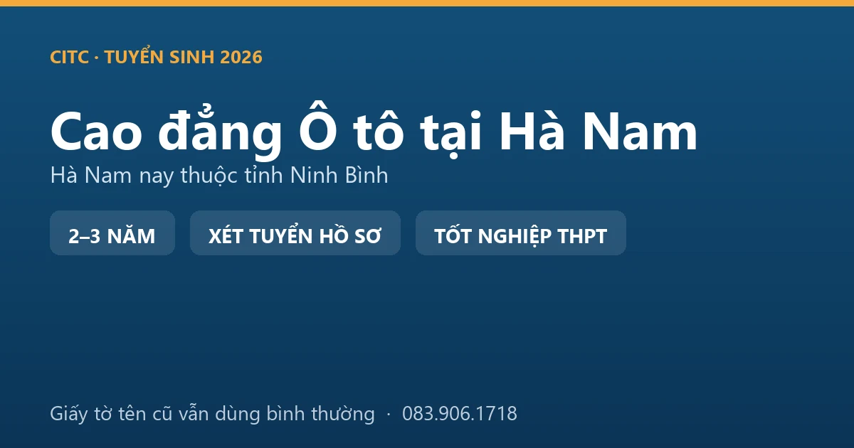 Kỹ thuật viên đo kiểm chi tiết tại xưởng thực hành ô tô phục vụ địa bàn Hà Nam cũ