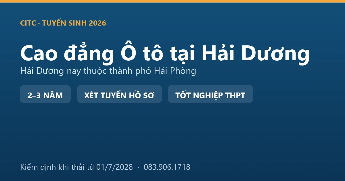 Học viên cao đẳng Công nghệ ô tô ở địa bàn Hải Dương cũ thực hành trên động cơ tại xưởng