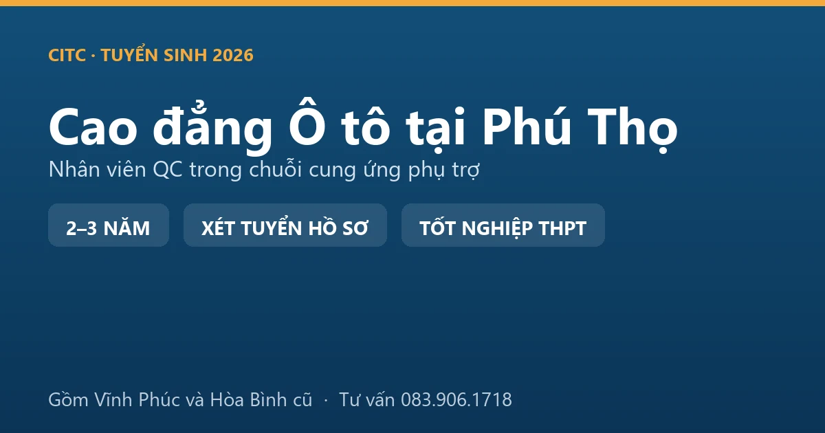Sinh viên cao đẳng Công nghệ ô tô tại Phú Thọ đo kiểm chi tiết linh kiện bằng thước cặp trong xưởng thực hành
