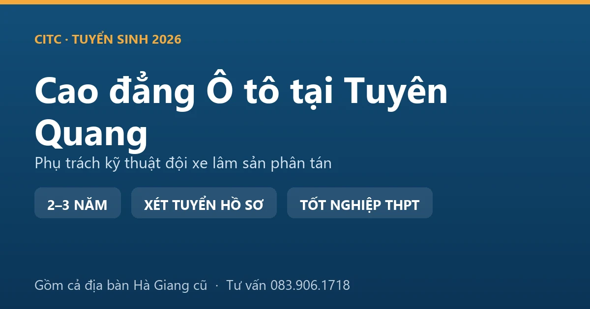 Sinh viên cao đẳng Công nghệ ô tô tại Tuyên Quang kiểm tra hệ thống phanh xe tải chở gỗ