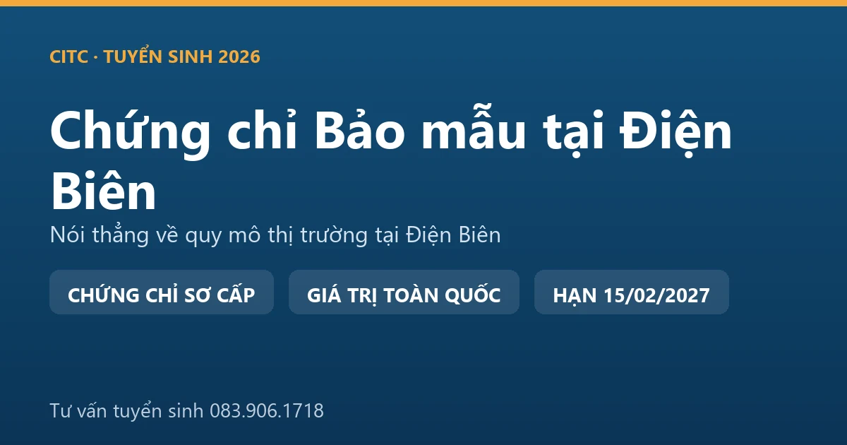 Lớp học chứng chỉ bảo mẫu cho người tại Điện Biên, học viên thực hành chăm sóc trẻ trong cơ sở giáo dục mầm non