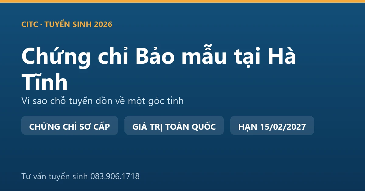 Lớp học chứng chỉ bảo mẫu cho người tại Hà Tĩnh, học viên thực hành chăm sóc trẻ trong cơ sở giáo dục mầm non