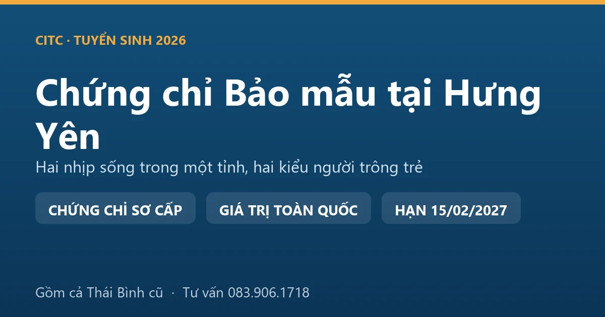 Lớp học chứng chỉ bảo mẫu cho người tại Hưng Yên, học viên thực hành chăm sóc trẻ trong cơ sở giáo dục mầm non