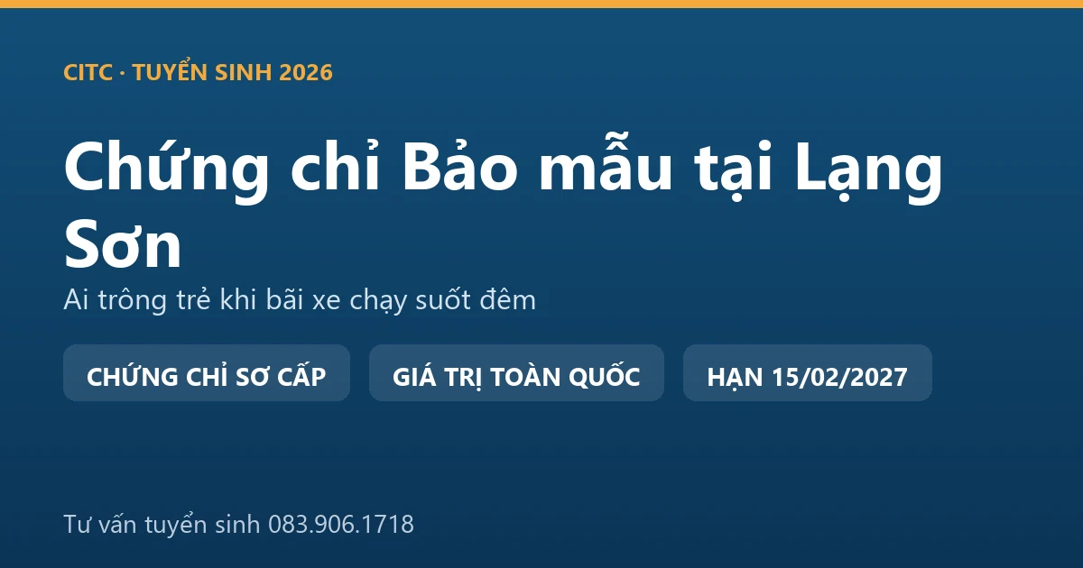 Lớp học chứng chỉ bảo mẫu cho người tại Lạng Sơn, học viên thực hành chăm sóc trẻ trong cơ sở giáo dục mầm non
