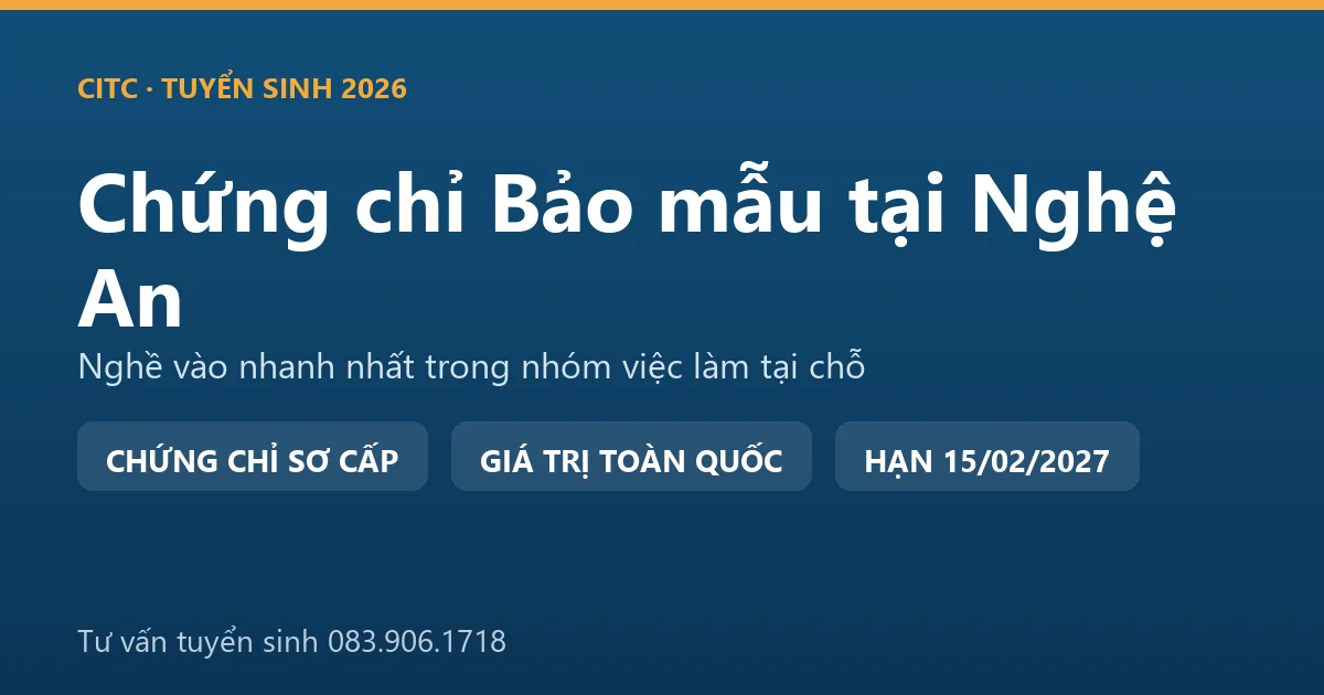 Lớp học chứng chỉ bảo mẫu cho người tại Nghệ An, học viên thực hành chăm sóc trẻ trong cơ sở giáo dục mầm non