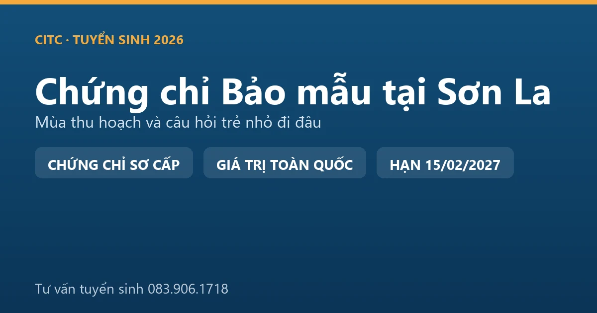 Lớp học chứng chỉ bảo mẫu cho người tại Sơn La, học viên thực hành chăm sóc trẻ trong cơ sở giáo dục mầm non