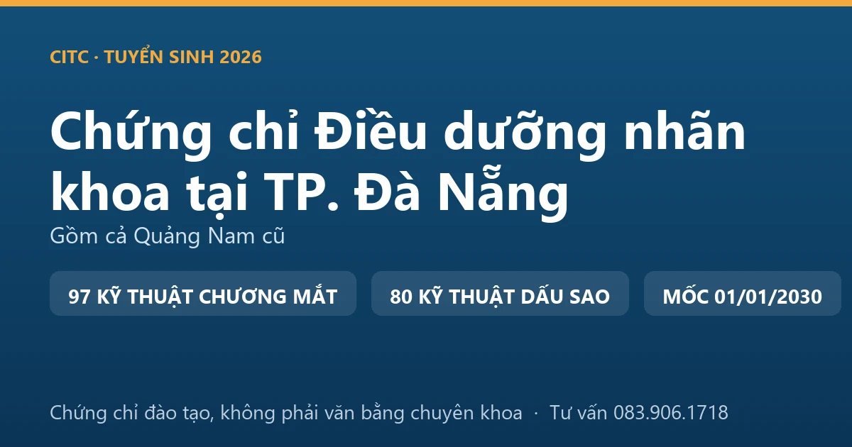 Bảng đối chiếu ba nhóm ký hiệu trong Chương VII Phụ lục số XII cho điều dưỡng làm việc gắn với mắt tại TP. Đà Nẵng