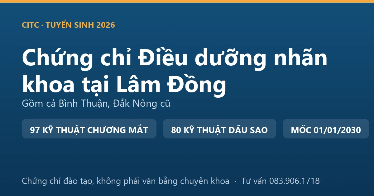 Bảng đối chiếu ba nhóm ký hiệu trong Chương VII Phụ lục số XII cho điều dưỡng làm việc gắn với mắt tại Lâm Đồng