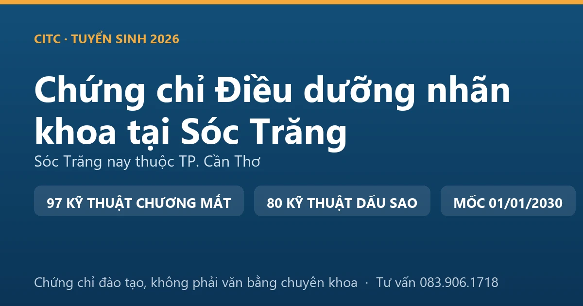 Bảng đối chiếu ba nhóm ký hiệu trong Chương VII Phụ lục số XII cho điều dưỡng làm việc gắn với mắt tại Sóc Trăng