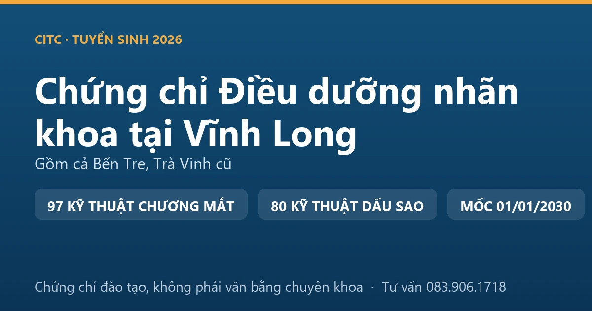 Bảng đối chiếu ba nhóm ký hiệu trong Chương VII Phụ lục số XII cho điều dưỡng làm việc gắn với mắt tại Vĩnh Long
