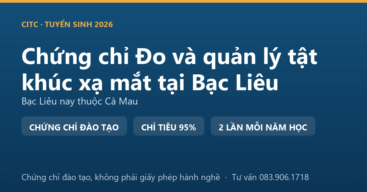 Bảng đối chiếu việc sàng lọc thị lực ngoài cơ sở khám bệnh, chữa bệnh với việc đo, kiểm tra tật khúc xạ tại cơ sở kính thuốc ở Bạc Liêu