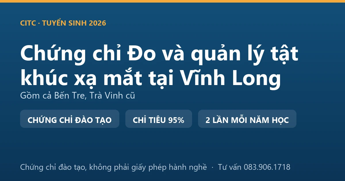 Bảng đối chiếu việc sàng lọc thị lực ngoài cơ sở khám bệnh, chữa bệnh với việc đo, kiểm tra tật khúc xạ tại cơ sở kính thuốc ở Vĩnh Long