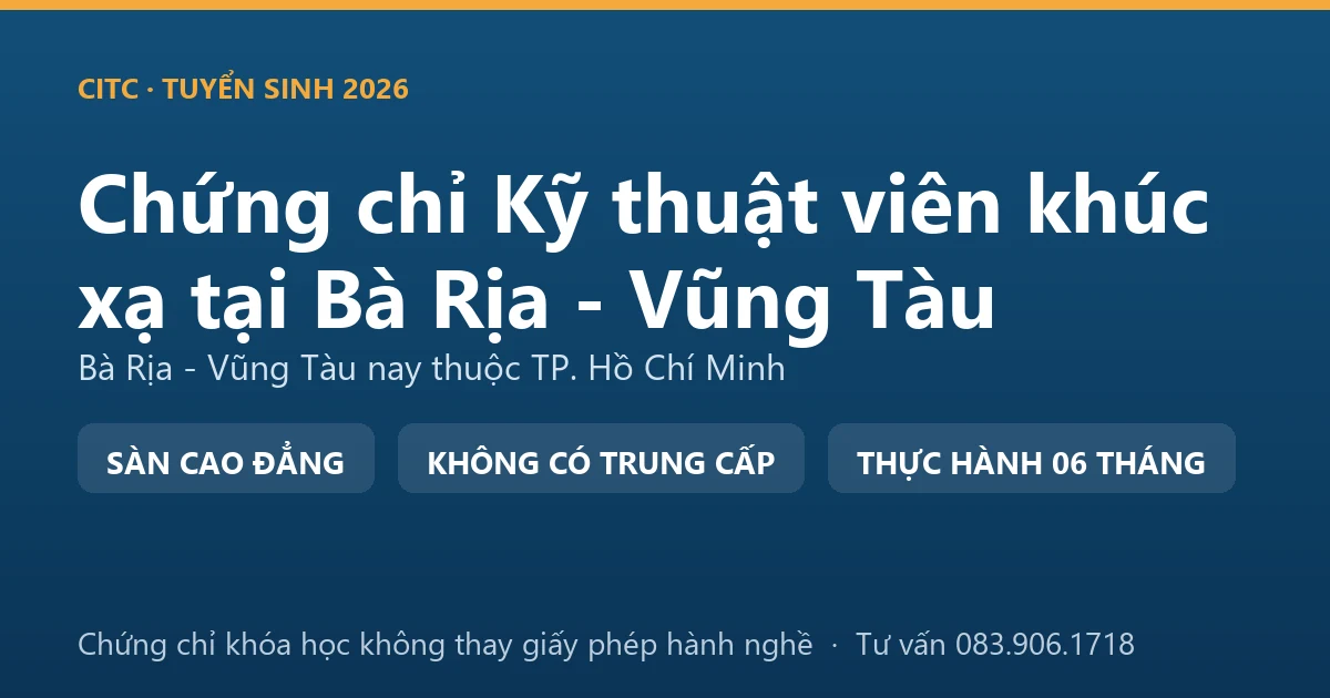 Bảng đối chiếu chứng chỉ khóa đào tạo khúc xạ với giấy phép hành nghề chức danh kỹ thuật y phạm vi khúc xạ nhãn khoa tại Bà Rịa - Vũng Tàu