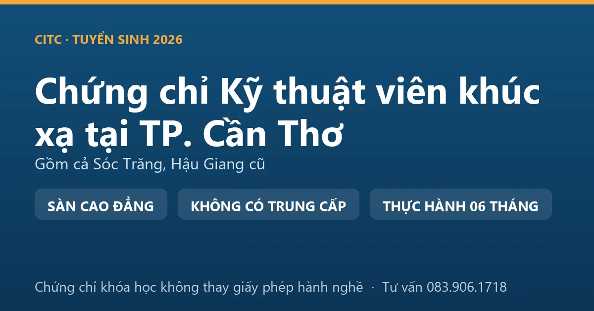 Bảng đối chiếu chứng chỉ khóa đào tạo khúc xạ với giấy phép hành nghề chức danh kỹ thuật y phạm vi khúc xạ nhãn khoa tại TP. Cần Thơ