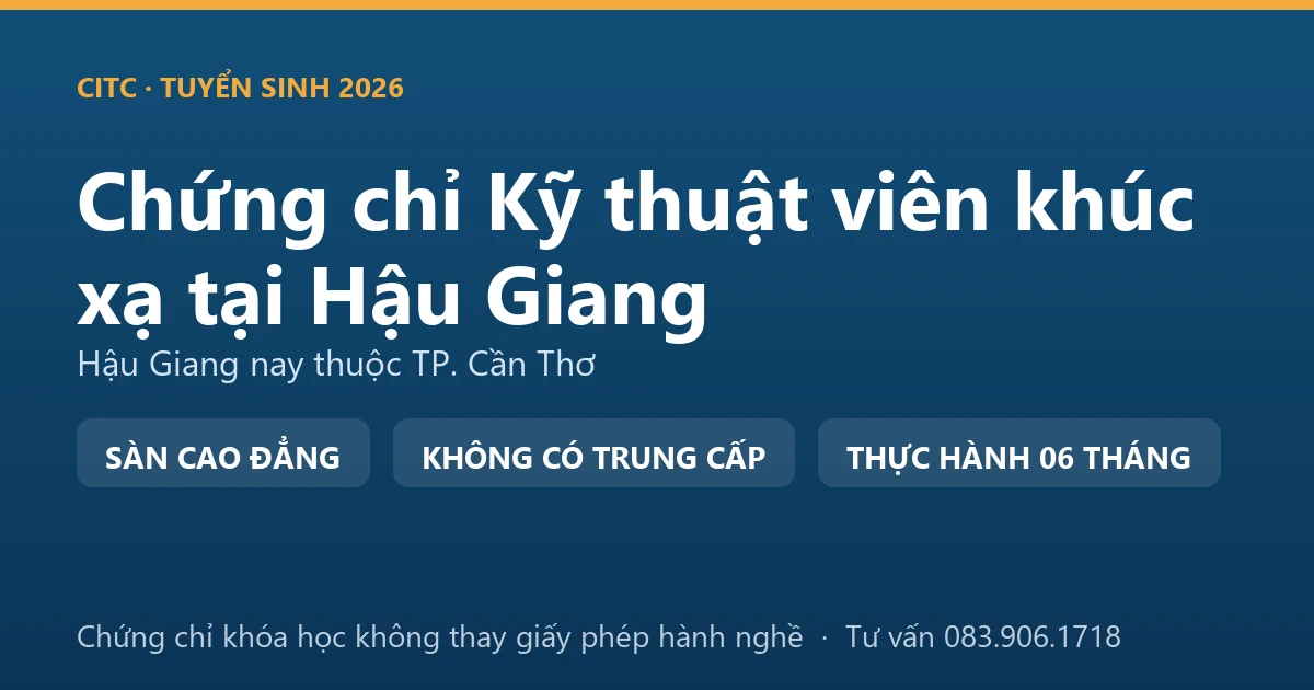 Bảng đối chiếu chứng chỉ khóa đào tạo khúc xạ với giấy phép hành nghề chức danh kỹ thuật y phạm vi khúc xạ nhãn khoa tại Hậu Giang
