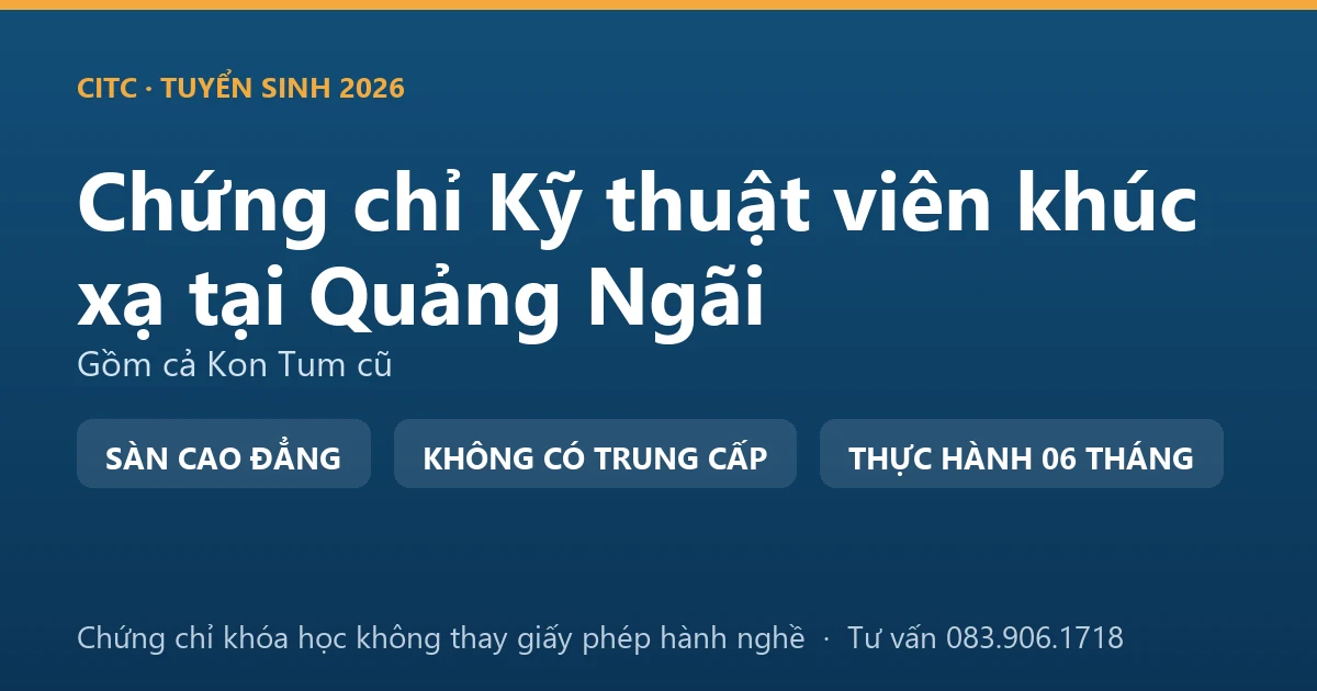 Bảng đối chiếu chứng chỉ khóa đào tạo khúc xạ với giấy phép hành nghề chức danh kỹ thuật y phạm vi khúc xạ nhãn khoa tại Quảng Ngãi