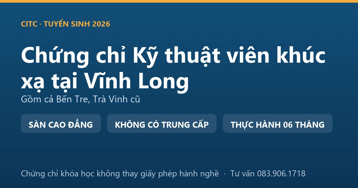 Bảng đối chiếu chứng chỉ khóa đào tạo khúc xạ với giấy phép hành nghề chức danh kỹ thuật y phạm vi khúc xạ nhãn khoa tại Vĩnh Long